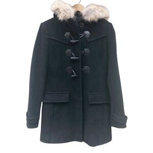 Andrew Marc NY Black Wool Peacoat Jacket Coat with Hood Womens Size 4